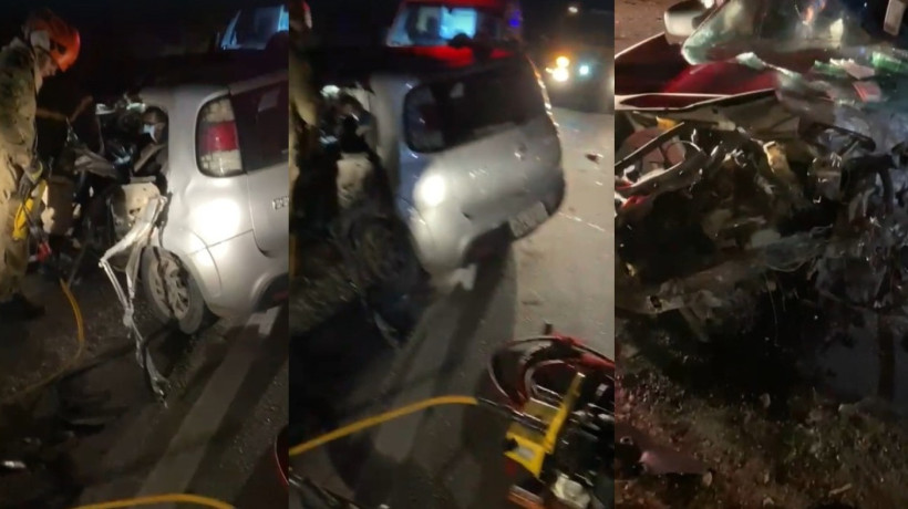 Colisão frontal deixou uma pessoa gramente ferida