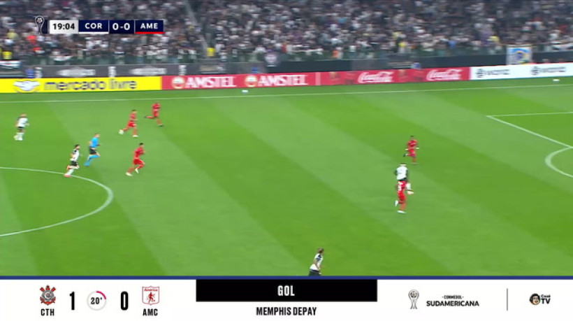 Decisivo, Memphis Depay abre placar para Corinthians na CONMEBOL Sudamericana; veja