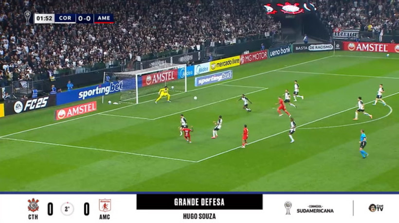 Hugo Souza opera dois milagres e salva Corinthians na CONMEBOL Sudamericana; veja