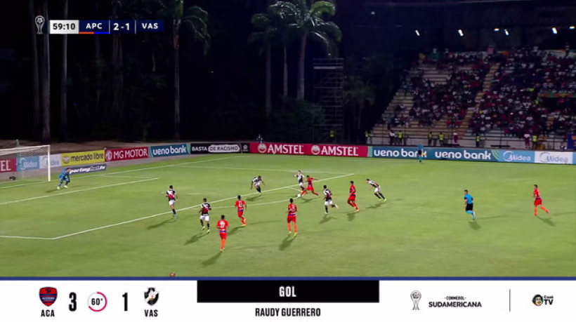 Vasco erra saída de bola e entrega o terceiro gol do Puerto Cabello-VEN; veja