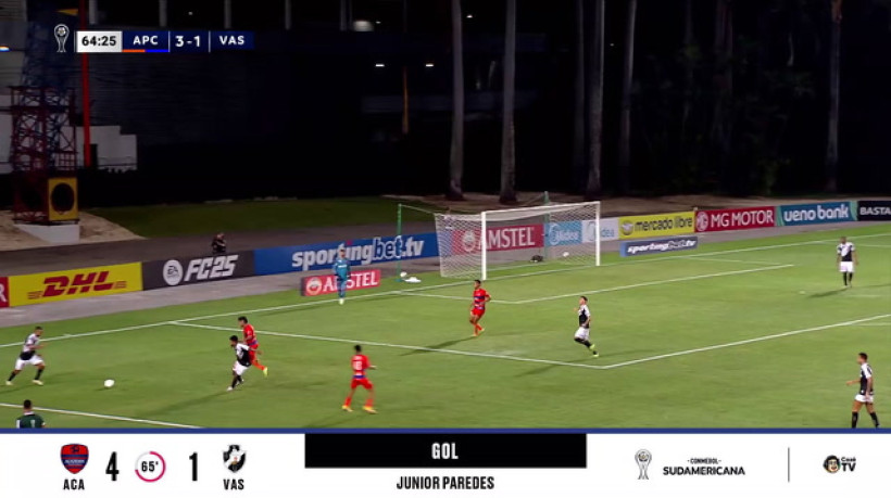 Mais um erro de saída de bola e Vasco sofre o quarto gol na Venezuela; assista
