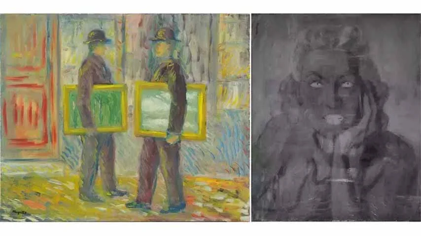 Um retrato de uma mulher misteriosa, que lembra a esposa do artista, Georgette, mas com características diferentes. A descoberta destaca a dualidade da obra, característica de um artista famoso por suas imagens provocantes e traiçoeiras.