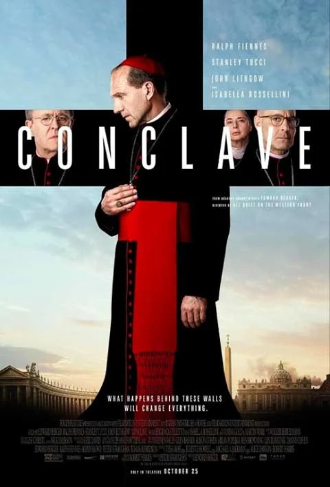 O processo de escolha de um novo papa foi o tema do filme “Conclave”, produção indicada a 9 Oscars na cerimônia deste ano, incluindo Melhor Filme, mas que levou a estatueta apenas de Melhor Roteiro Adaptado.

