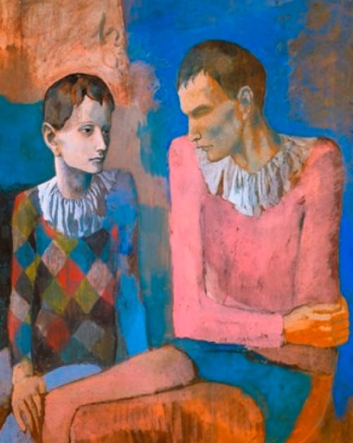 Esse momento foi influenciado por suas novas interações sociais e suas experiências com o circo e a vida boêmia. Ele começou a retratar artistas de circo, como acrobatas e palhaços, refletindo uma atmosfera mais otimista. Obras como Família de Saltimbancos e O Acrobata mostram essa nova fase, onde cor e leveza substituem a tristeza de antes.