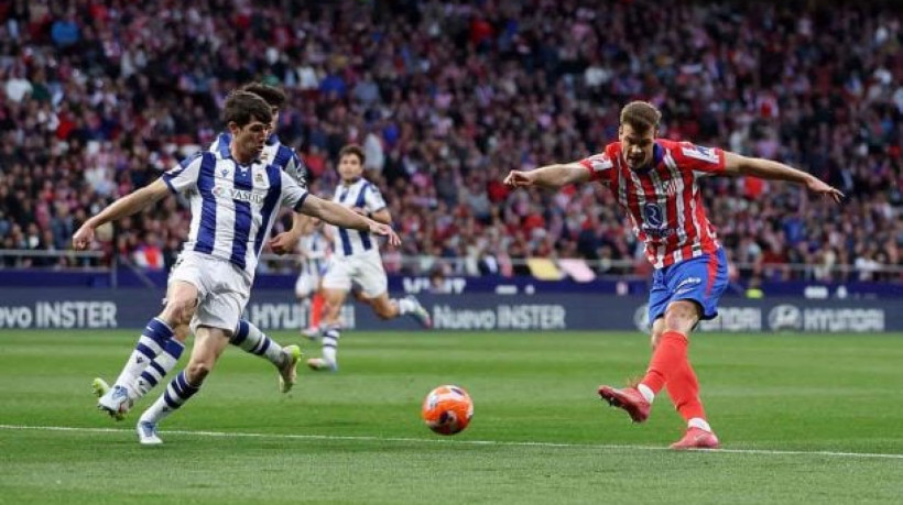 Norueguês marca quatro gols apenas no primeiro tempo e Atleti se garante na próxima edição da Uefa Champions League