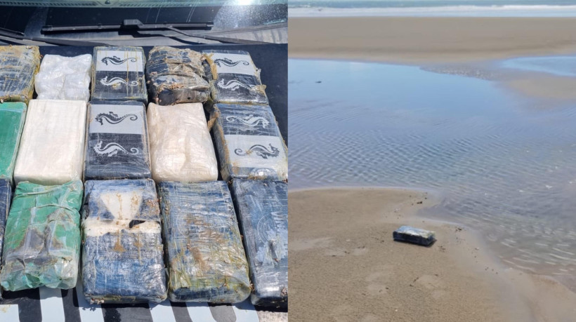 Ao todo, foram apreendidos 17 tabletes de cocaína na faixa litorânea do Ceará