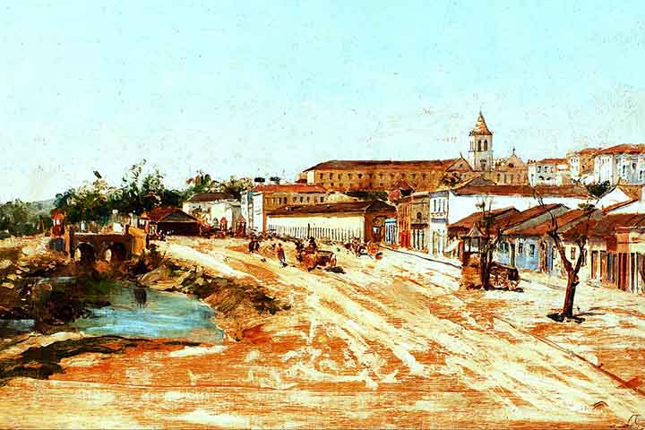 A área em que ocorreu grande expansão urbana e resultou no que hoje é um fervilhante espaço comercial era inicialmente atravessada pelo Rio Tamanduateí, que corta a região metropolitana de São Paulo.
