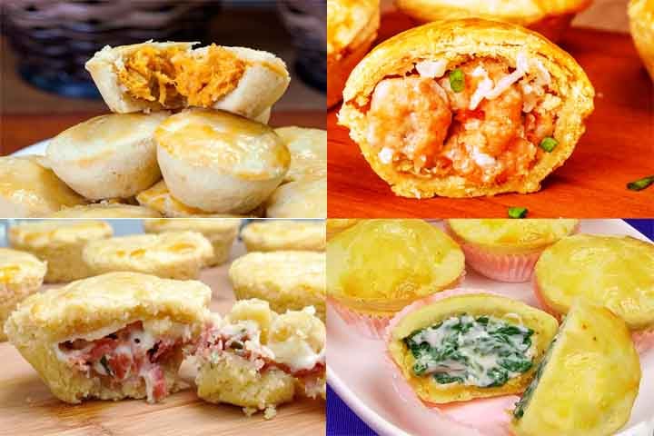 Os recheios mais tradicionais são os de frango, palmito e camarão, mas já se pode encontrar empadas de queijo, carne, calabresa e tantos outros. 