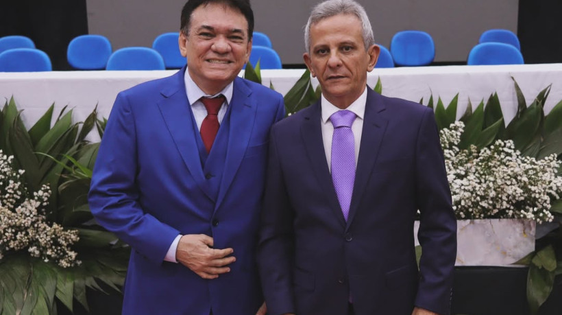 Prefeito de Iracema, Celso Gomes (PT), e vice Evaristo Magalhaes (MDB)