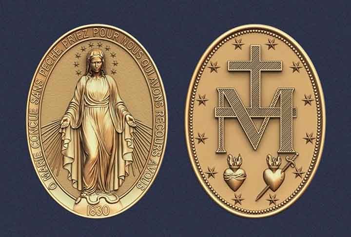 De acordo com Labouré, Nossa Senhora apresentou a ela um modelo de medalha a ser cunhada como sinal de graças a serem alcançadas. Essa é a origem da medalha milagrosa, um dos principais símbolos de Nossa Senhora da Graça.
