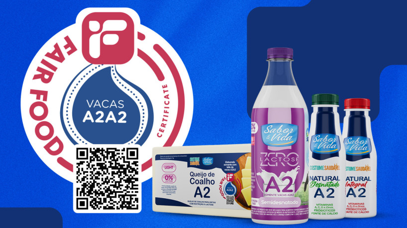 A Linha A2 da Sabor & Vida, certificada pelo selo FairFood, garante transparência, rastreabilidade e um leite puro, de fácil digestão e cheio de benefícios para o bem-estar.
 