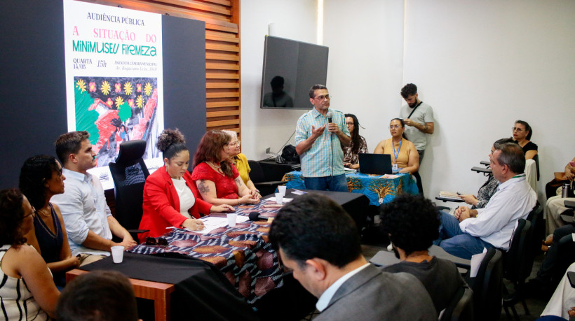 FORTALEZA, CEARÁ, BRASIL, 14-05-2025: Audiência Pública sobre a situação do Minimuseu Firmeza e as possiveis reformas nos acessos ao museu, no Anexo da Câmara de Fortaleza. (Samuel Setubal/ O Povo)