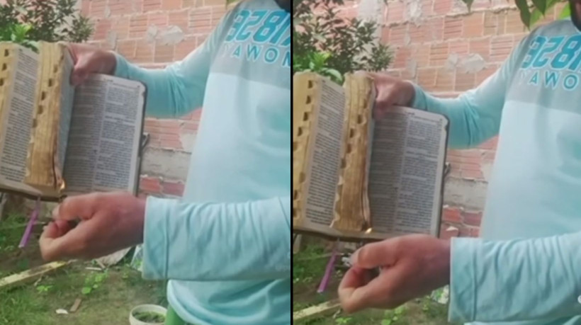 O homicídio doloso aconteceu após vídeo viral na rede social, com registro da vítima queimando uma Bíblia