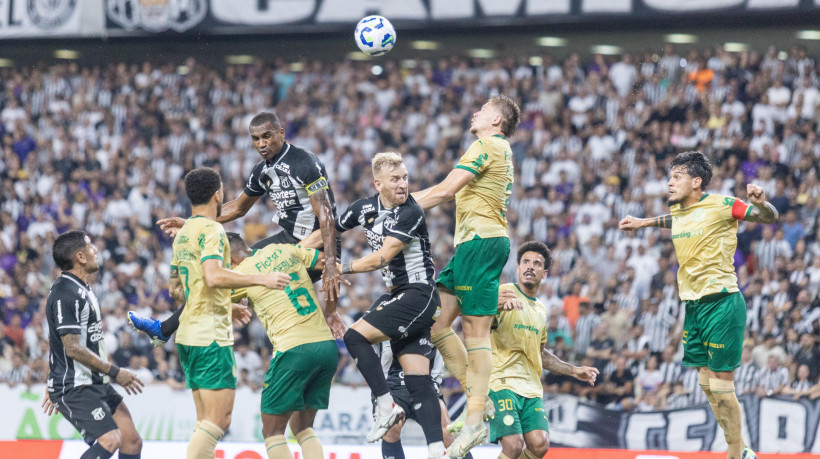 No jogo de ida, o Cear&aacute; chegou a ter mais finaliza&ccedil;&otilde;es que o Palmeiras, mas n&atilde;o conseguiu tirar seu zero do placar