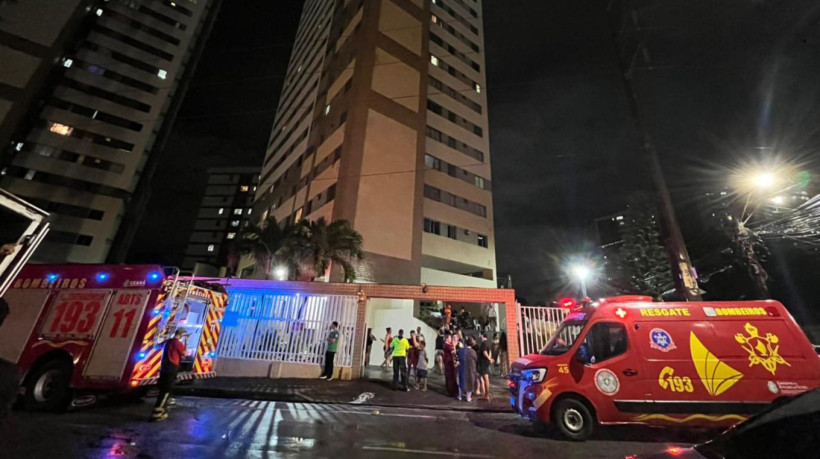 Incêndio atingiu prédio residencial no bairro de Fátima nesta quinta-feira, 15