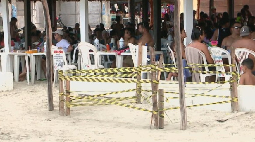Alguns ninhos acabam ficando perto de bares montados na areia e bastante movimentados. Por isso, um isolamento é feito para a proteção dos ovos até o nascimento dos filhotes.