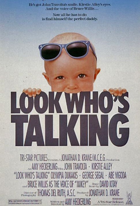 Em 1989, porém, John participou de um filme infantil: Olha quem está falando é o seu título em português (foto). Houve sequências em 1990 e 1993. 