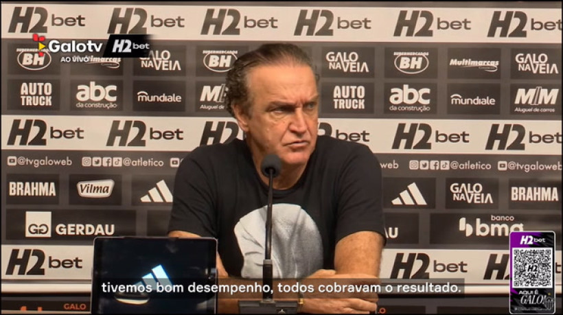 Cuca analisa desempenho do Atlético-MG no empate contra o Cruzeiro