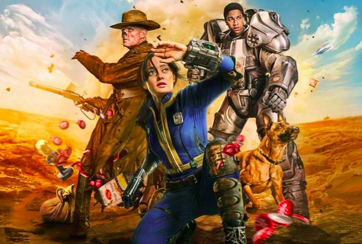 Série - Fallout (2024-): A série, que estreou em 2024, é uma adaptação do game de mesmo nome e se passa 218 anos após a Terra sofrer um apocalipse.