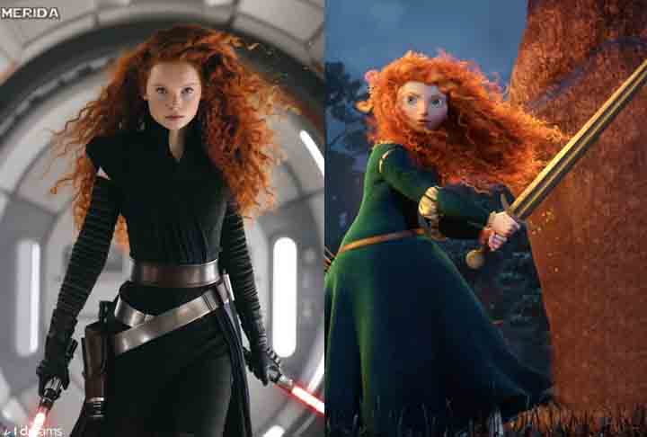 Merida é a protagonista do filme da Disney/Pixar, de 2012. Trata-se de uma princesa escocesa que gosta de tiro com arco e que, sem querer, desencadeia problemas em seu reino ao tentar contestar sua mãe, a Rainha Elinor, que organiza uma competição pela mão da filha envolvendo os Quatro Clãs mais poderosos das Terras Altas.