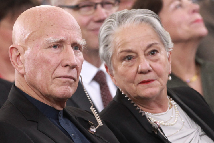 Sebastião Salgado e Lelia Wanick Salgado em cerimônia do prêmio da paz da German Book Trade em 2019