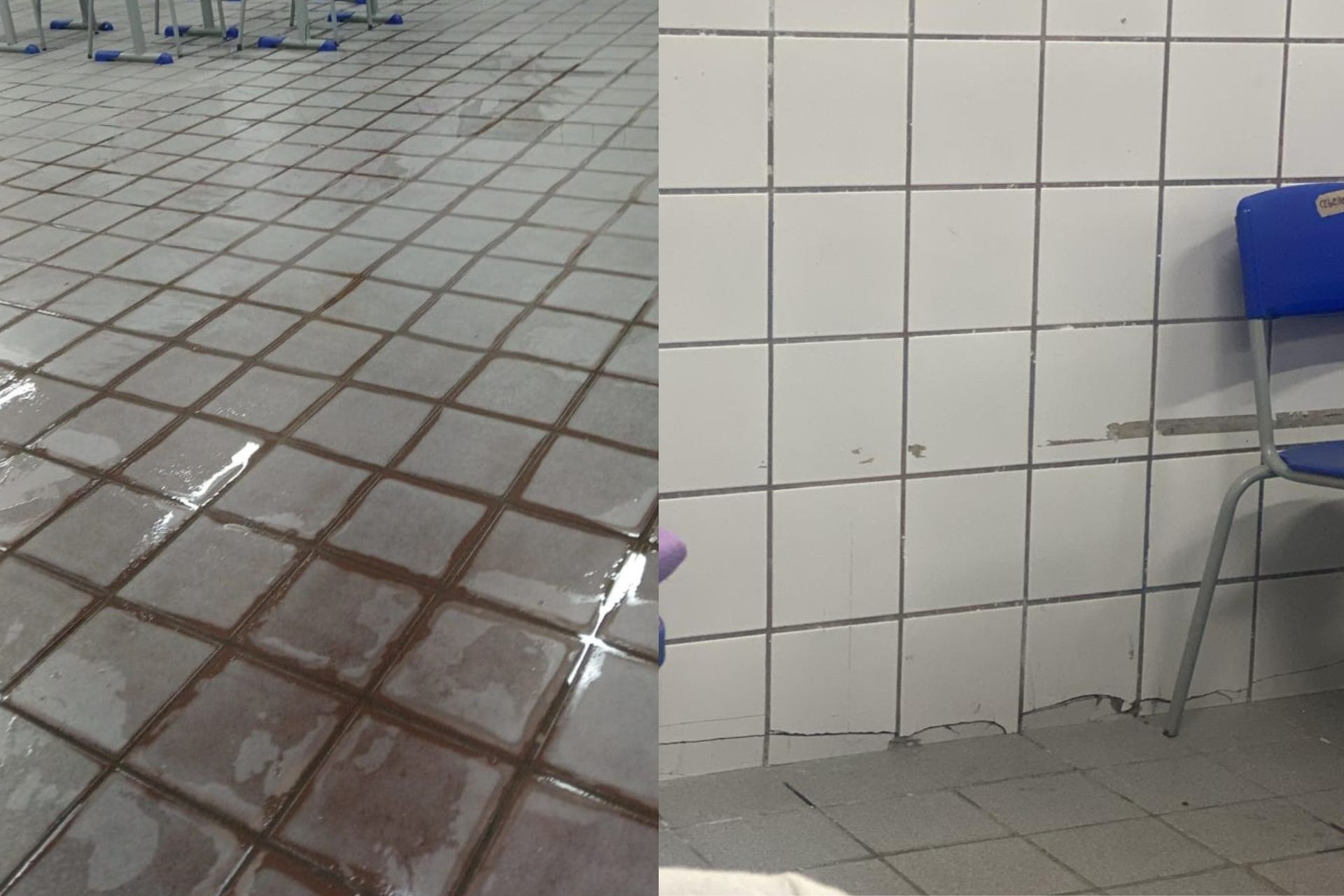 Alunos denunciam alagamentos e rachaduras na EEEP José Barcelos, em Fortaleza