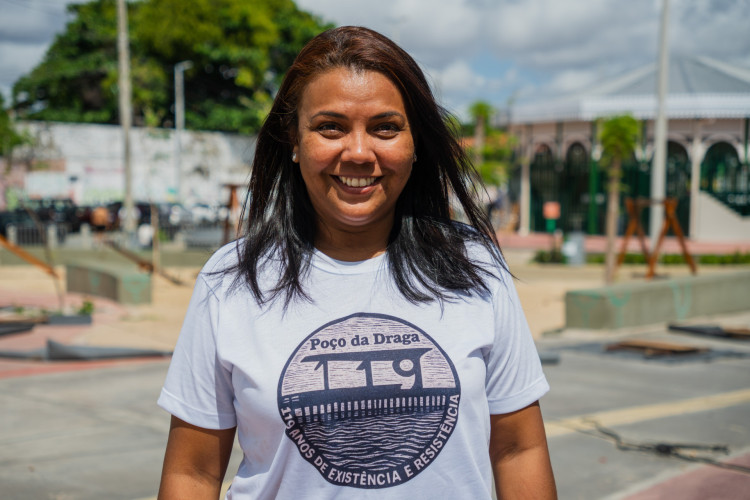 C&aacute;ssia, criadora do lema &ldquo;Nada sobre n&oacute;s sem n&oacute;s&rdquo; para este evento, destaca que &eacute; preciso que a cidade conhe&ccedil;a a ess&ecirc;ncia e o &ldquo;amor que os moradores t&ecirc;m por cada metro quadrado do Po&ccedil;o da Draga.&rdquo;