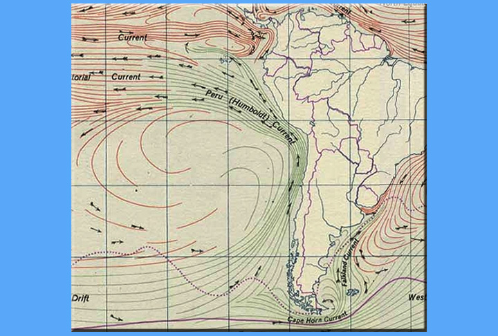 Já sobre a corrente fria de Humboldt, que atua no Oceano Pacífico é mais um fator que colabora para a aridez. Ela é definida como a movimentações das águas dos mares e oceanos 