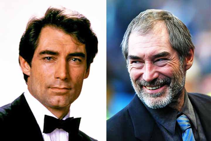Timothy Dalton (2 filmes) - Timothy Dalton trouxe um tom mais sombrio e realista para o personagem, aproximando-se mais da visão do autor dos livros, Ian Fleming. 