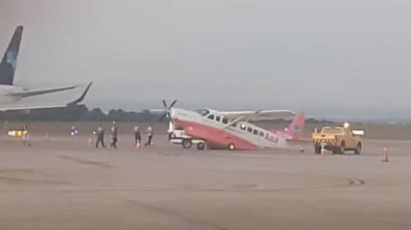Avião teve problemas de balanceamento e a cauda chegou a tocar o chão
