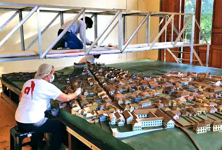 A maquete do acervo do Museu do Ipiranga passou por um processo de restauração para a comemoração do bicentenário da Independência, em 2022. 

