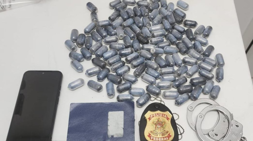 Cápsulas de cocaína estavam no estômago de suspeito