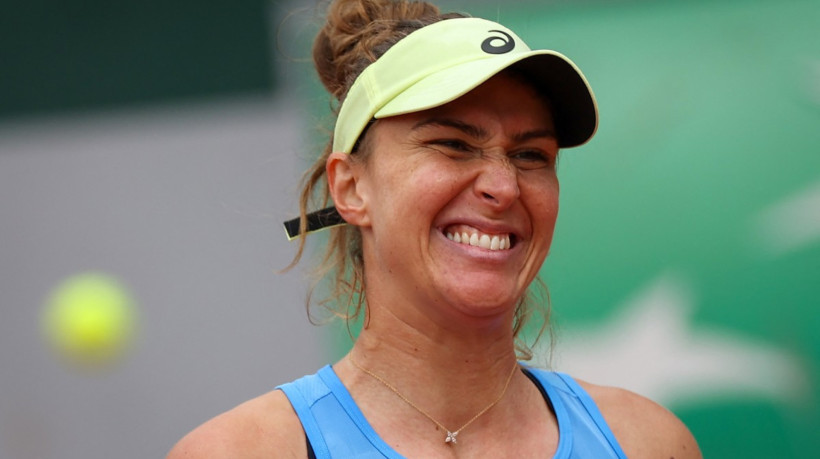 Brazil's Beatriz Haddad Maia reacts during her women's singles match against US Hailey Baptiste on day 3 of the French Open tennis tournament at the Roland-Garros Complex in Paris on May 27, 2025.