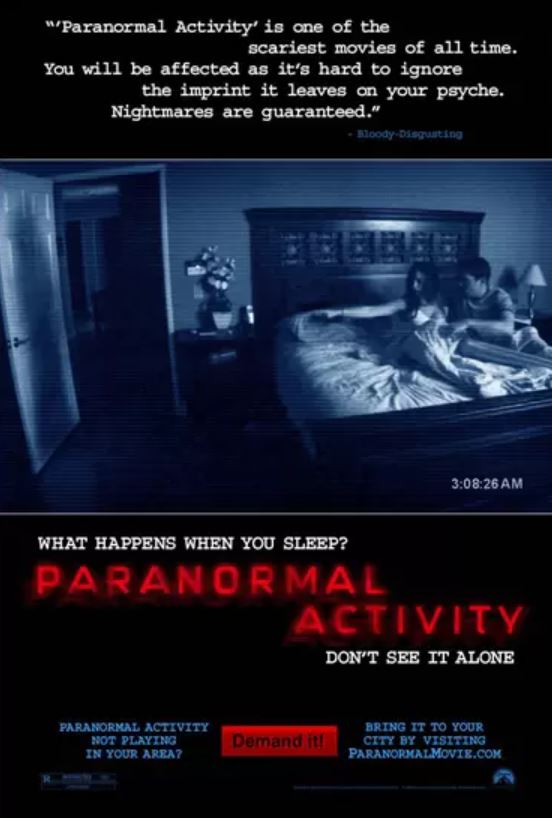 Filme: Atividade Paranormal - Quanto gastaram: 15 milhões de dólares/ Quanto lucraram: 193 milhões de dólares