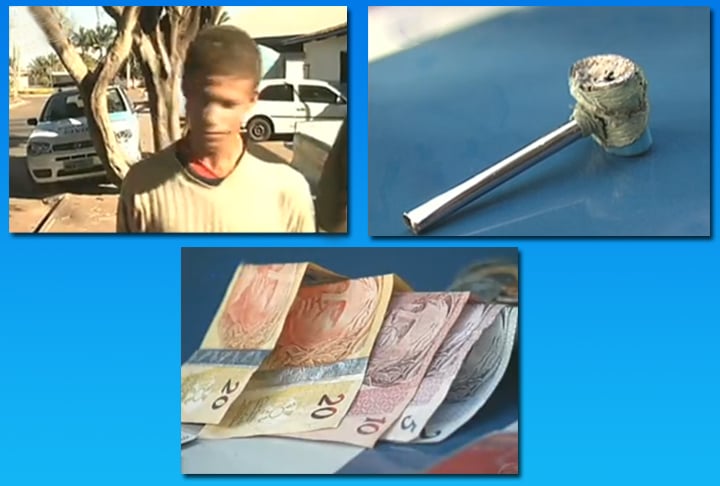 O bandido invadiu uma residência, fez um adolescente refém, separou os objetos que queria levar e depois decidiu esperar pela chegada do pai da vítima, pois também queria o carro. 