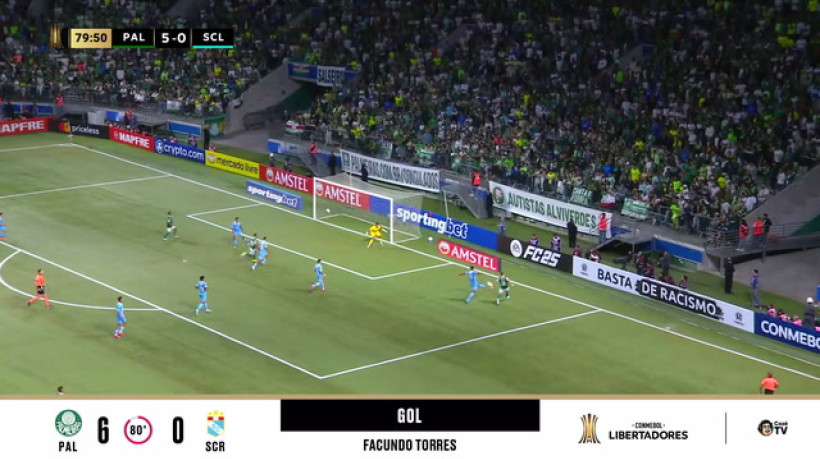 SEIS! Facundo Torres marca o sexto do Palmeiras pela CONMEBOL Libertadores