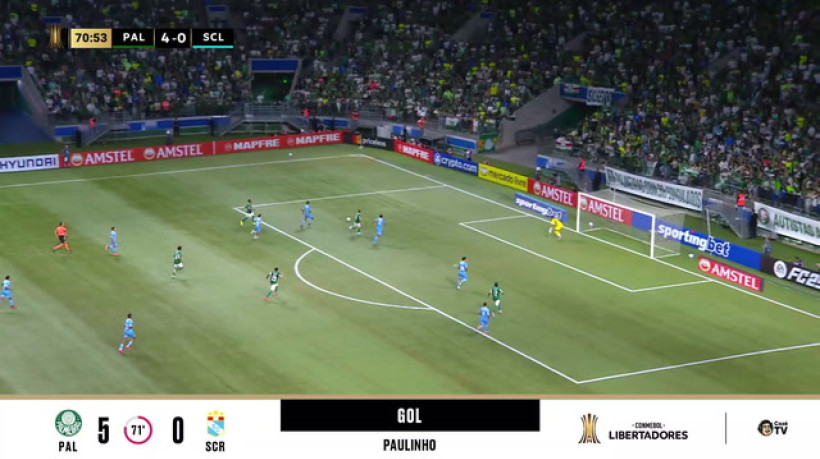 É O QUINTO! Paulinho bate cruzado e faz seu primeiro gol pelo Palmeiras