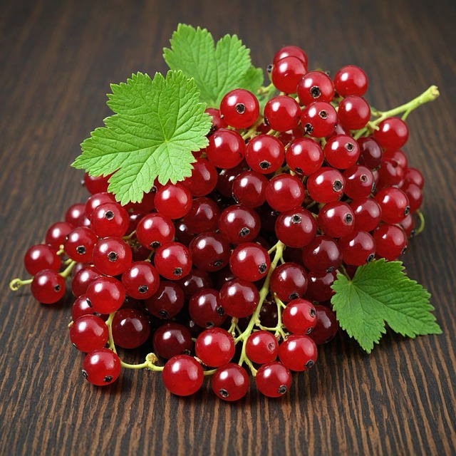Groselha-vermelha (red currant) - Popular na Europa e cultivada em climas frios, tem sabor ácido que estimula o paladar e alto teor de vitamina C. Tem ação antioxidante e é diurética; o azedume é amenizado em geleias e tortas doces, combinando bem com carnes e queijos.