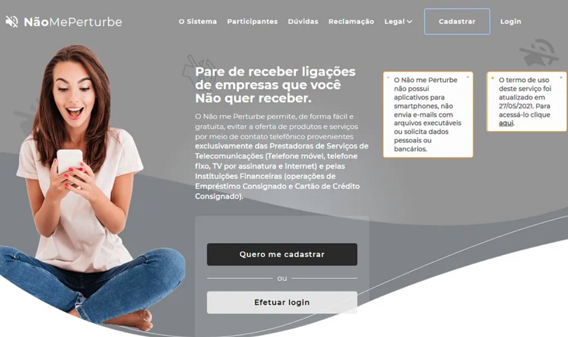 Primeiro, acesse o site naomeperturbe.com.br e faça um cadastro. Depois, vá em Novo bloqueio e insira o número do seu telefone, incluindo o DDD.