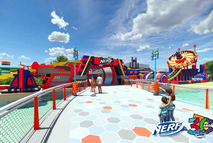 O parque conta com a primeira área temática Nerf do mundo, investimento de aproximadamente R$ 100 milhões, em parceria com a marca Hasbro Inc., detentora dos famosos lançadores de água de brinquedo.