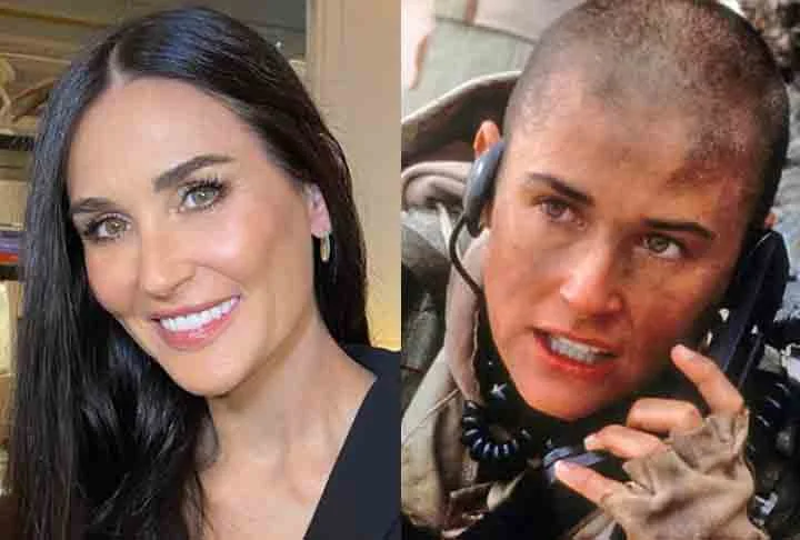 Demi Moore- No filme Até o Limite da Honra (1997), Moore interpretou Jordan O’Neill, mulher que tentava se tornar a única oficial num grupo de elite da Marinha americana. Deixando de lado a imagem de sex symbol, ela raspou a cabelo e se jogou no papel.