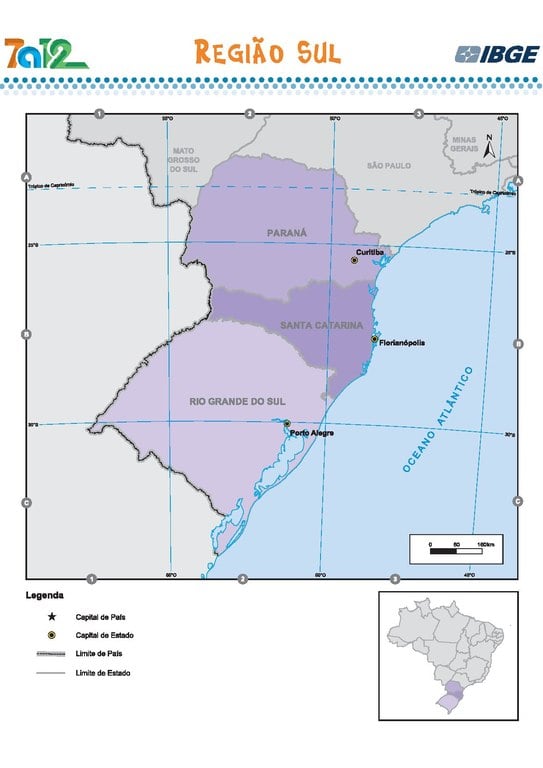 Começamos com a região sul do Brasil, que tem 3 estados. 