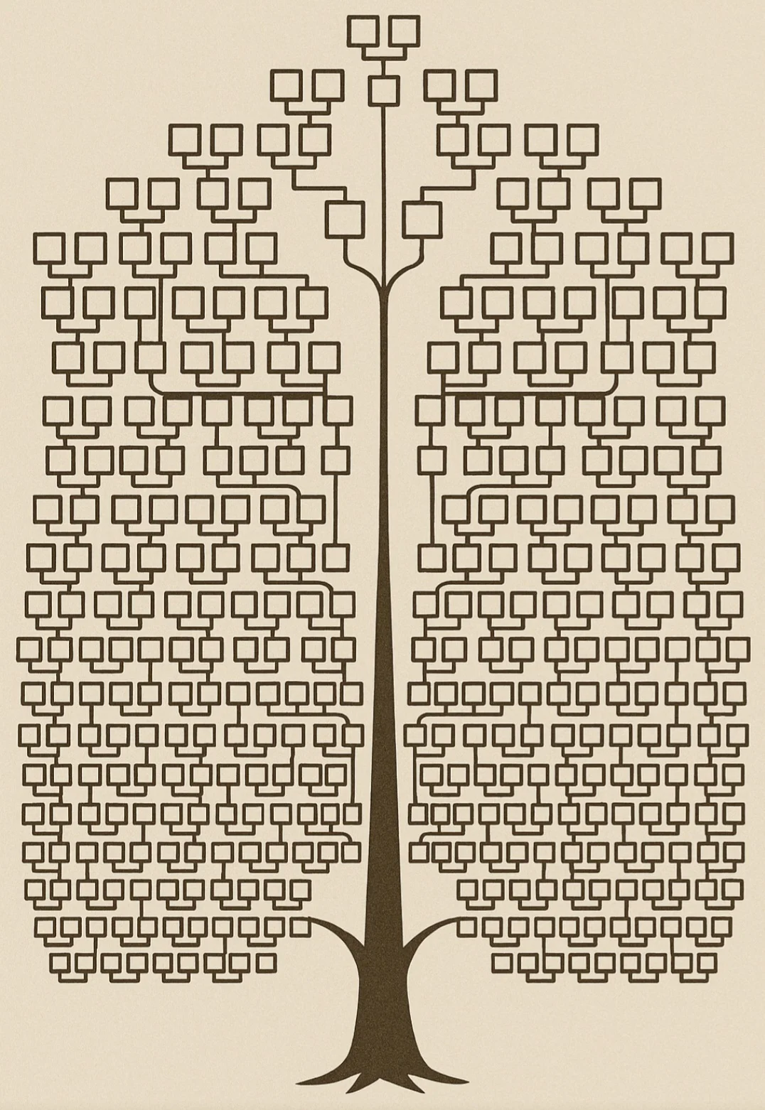 Ao todo, são  21 gerações e mais de 400 indivíduos. Embora Leonardo não tenha tido filhos, foi possível rastrear sua linhagem até os dias atuais por causa de seus 22 meios-irmãos.