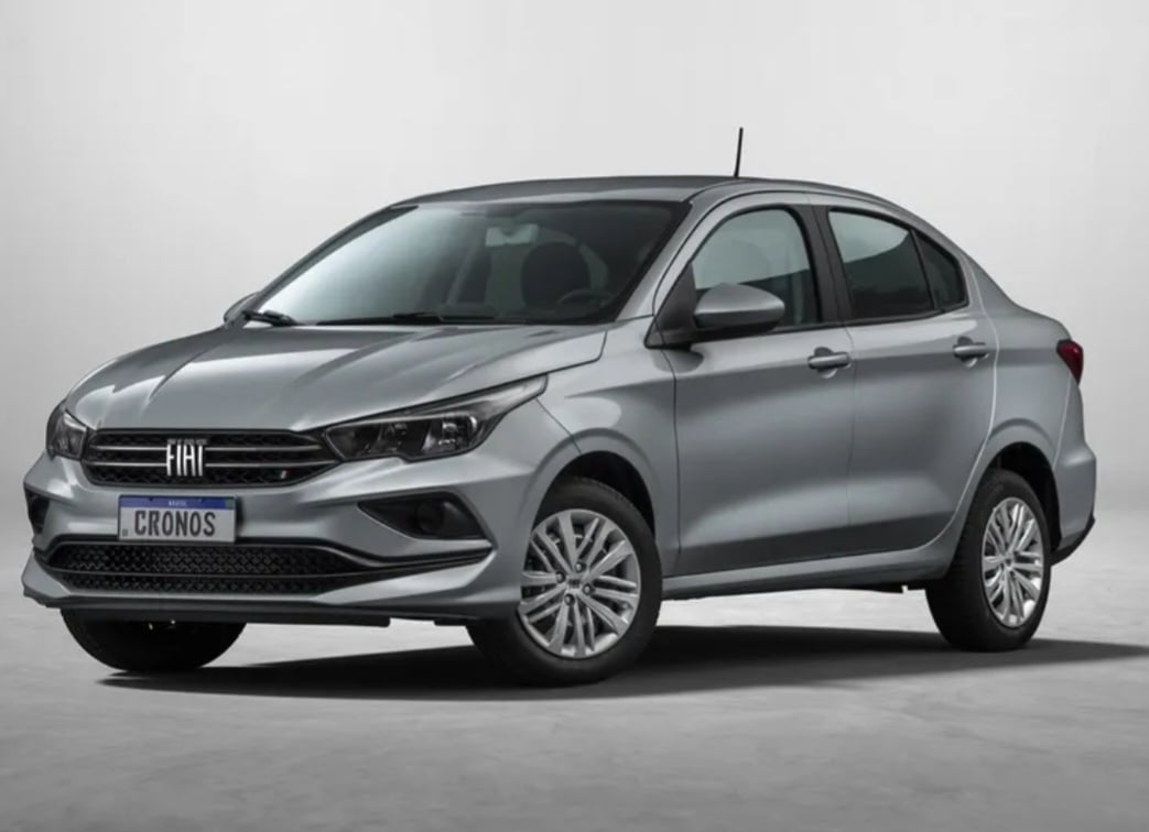 10. Fiat Cronos Drive 1.0 - 
A partir de R$ 100.990, vem com motor 1.0 Firefly de 75 cv e câmbio manual de 5 marchas.  Como sedã compacto, oferece amplo porta-malas de 525 litros, ar-condicionado e direção elétrica, ideal para famílias.  