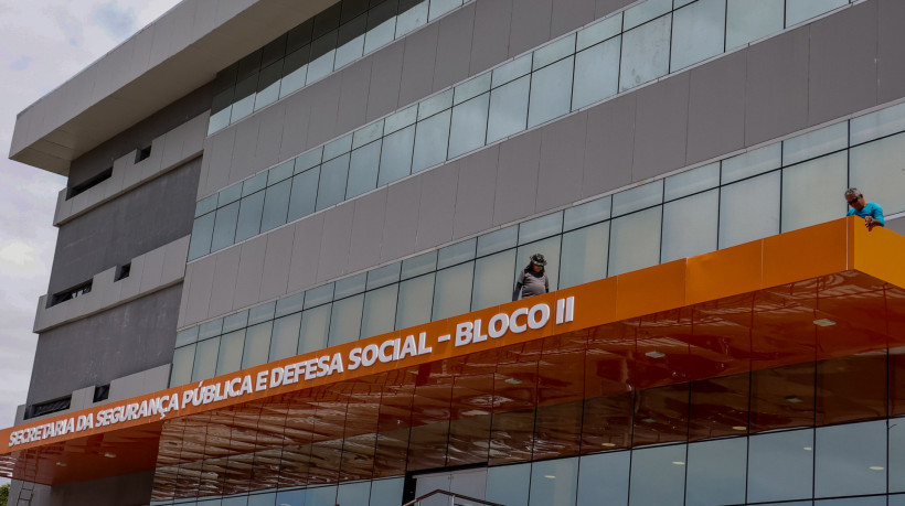 Imagem de apoio ilustrativo: fachada da Secretaria de Segurança Pública e Defesa Social (SSPDS), no Centro Integrado de Segurança Pública (Cisp) 