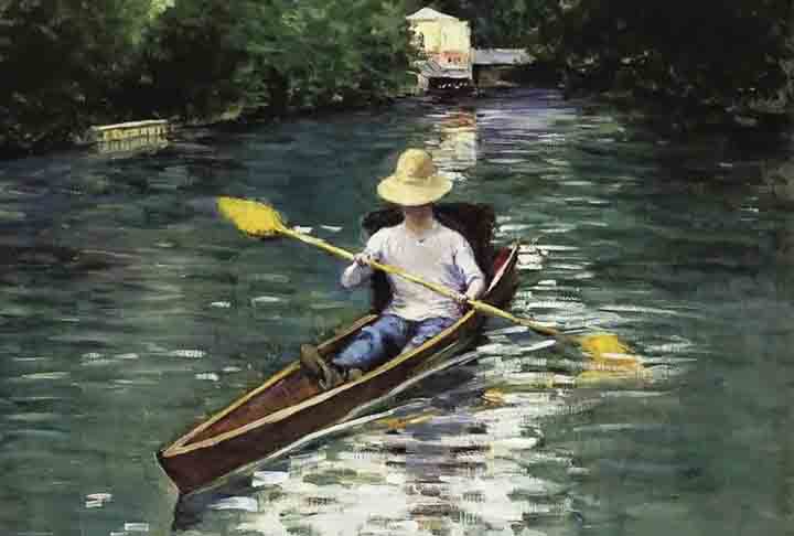 O Caminho do Lago, de Gustave Caillebotte, retrata uma cena com um gazebo em um ambiente natural. Uma paisagem de paz e tranquilidade. 
