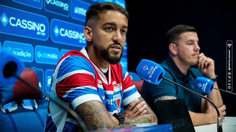 O meio-campista Matheus Pereira foi apresentado oficialmente pelo Fortaleza