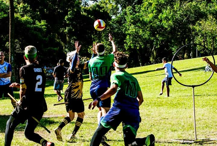 No entanto, a principal adaptação é a substituição das vassouras voadoras por varas de quadribol que os jogadores seguram entre as pernas, simulando a ideia de voar.