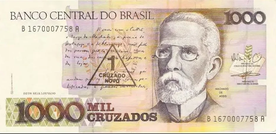 Cruzado: ficou em circulação por dois anos, de 28 de fevereiro de 1986 a 15 de janeiro de 1989. Era representado pelo símbolo “Cz$”.