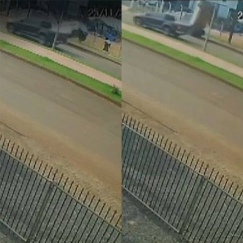 O vídeo mostra um carro estacionado que, aparentemente, capota sozinho. Muita gente ficou intrigada nas redes sociais.